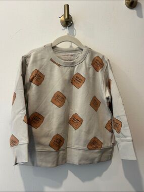 Tiny Cottons Beige 'Crispy Crisps' Print Sweatshirt for Kids